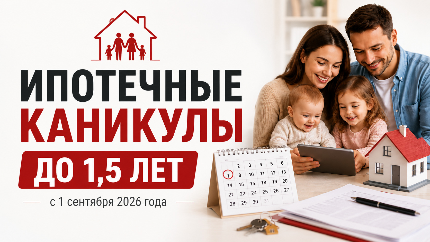Ипотечные каникулы до 1,5 лет с 1 сентября 2026 года: что изменится для семей с детьми