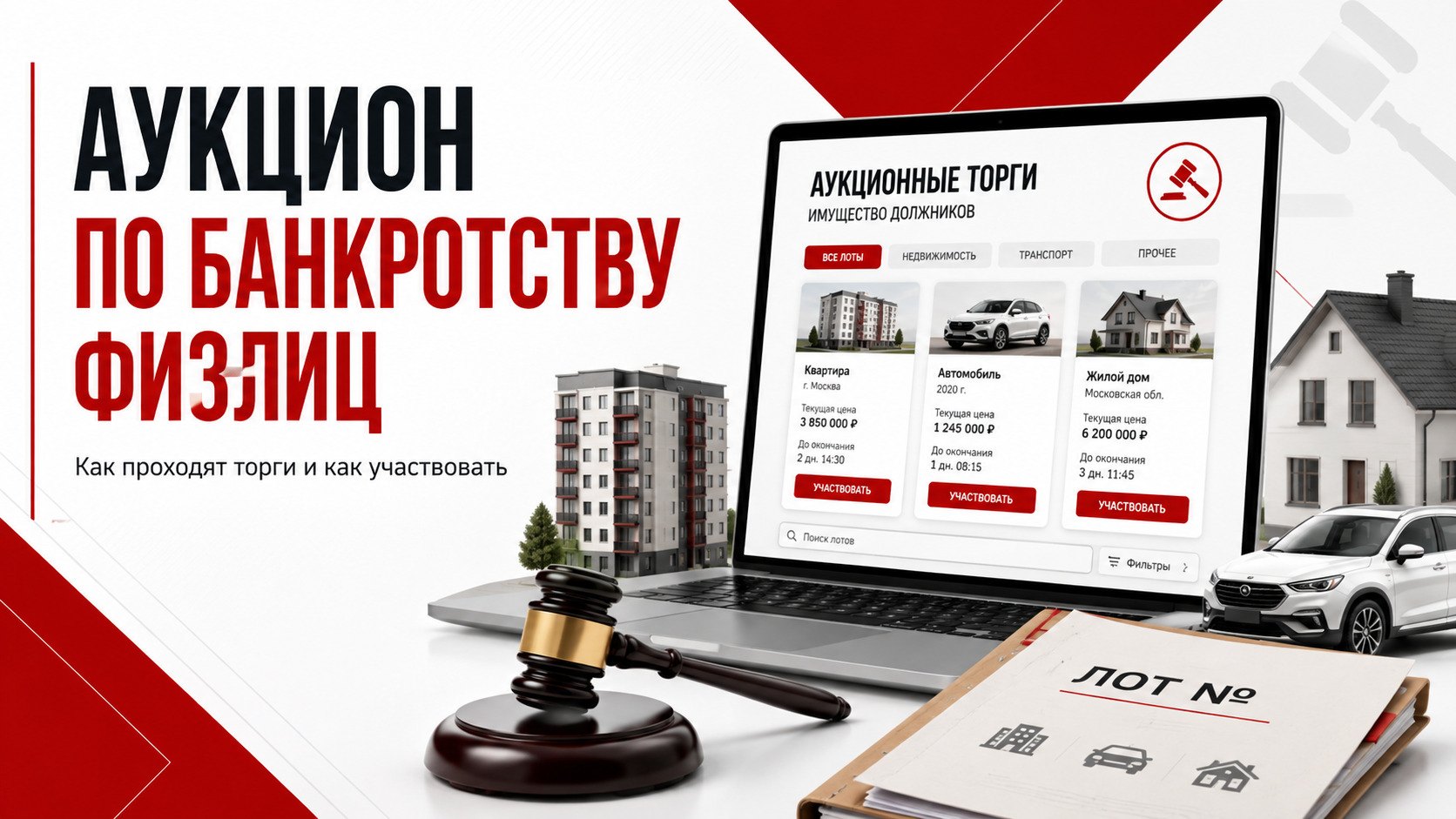 Аукционы по банкротству физических лиц: где искать лоты и как участвовать физическому лицу