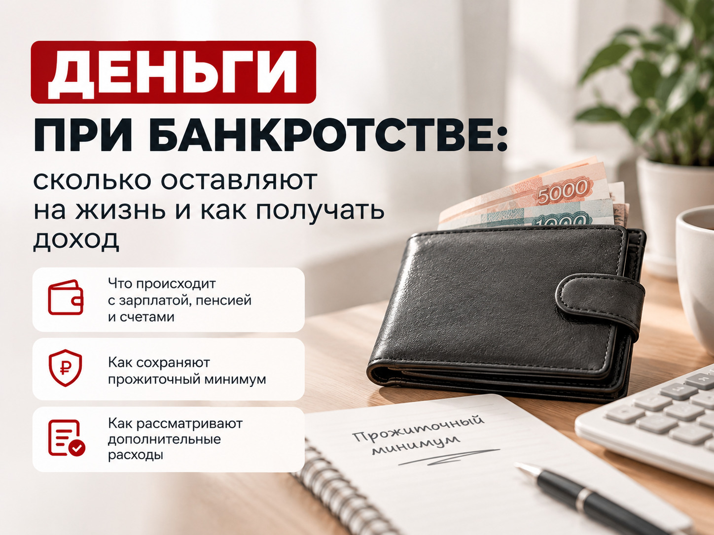 На что жить во время банкротства: что будет с зарплатой, пенсией и счетами