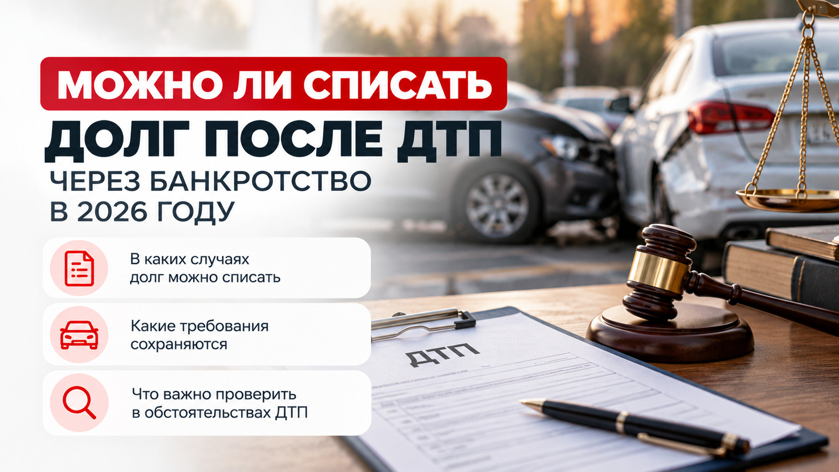 Долг после ДТП: когда его можно списать через банкротство